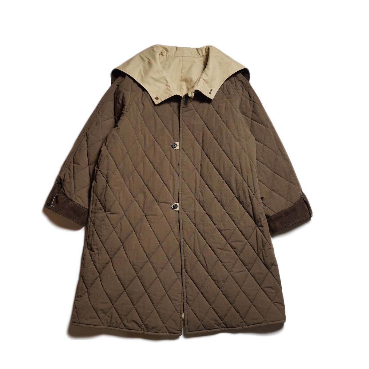 ARCHI / WEATHER CLOTH COAT (Beige/Brown) B面-正面