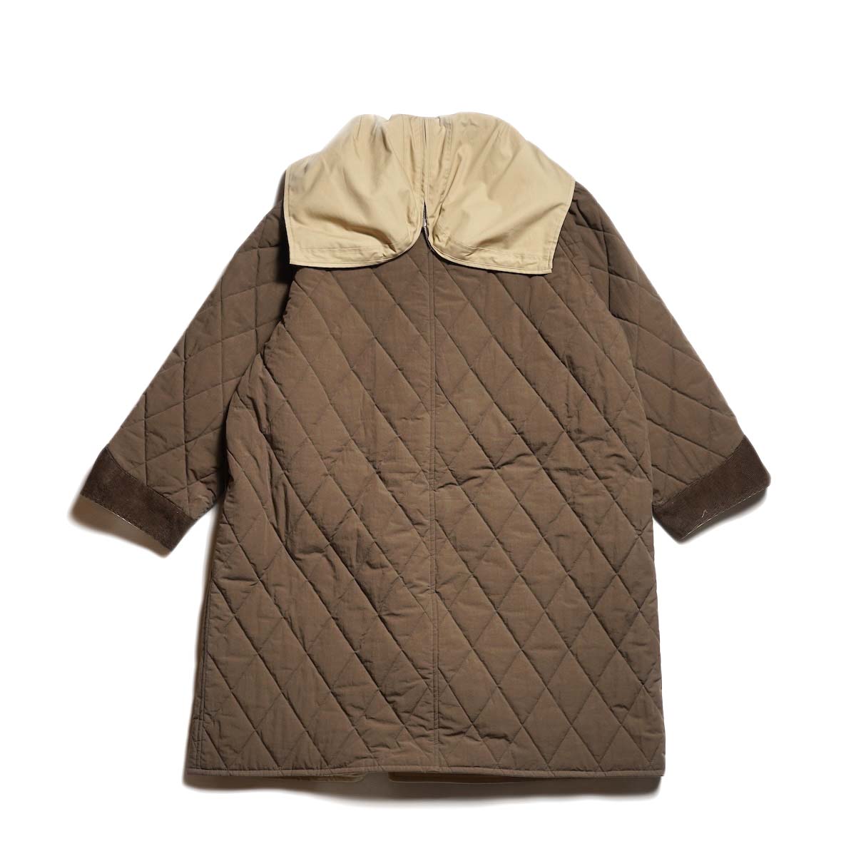 ARCHI / WEATHER CLOTH COAT (Beige/Brown) B面-背面