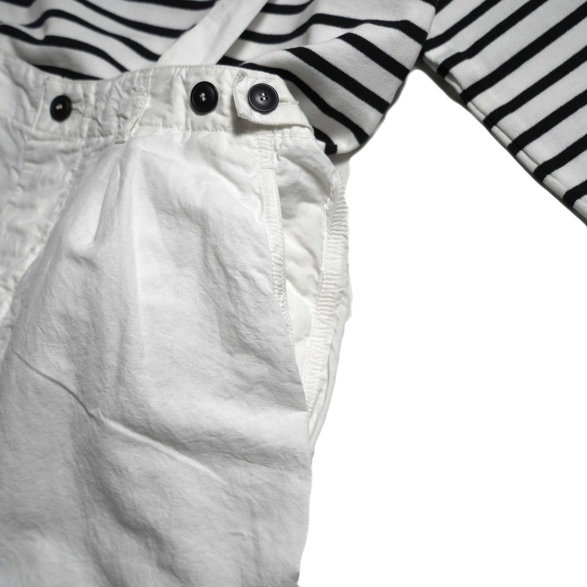 ARMEN / LINEN/COTTON OVERDYE ADJUSTER TACK PANTS WITH