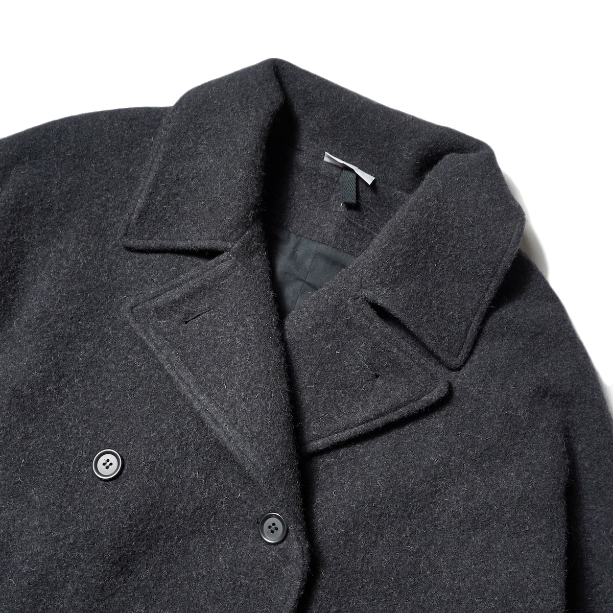 ARMEN / MELTON DOUBLE BREASTED CAPE (Dk Charcoal)