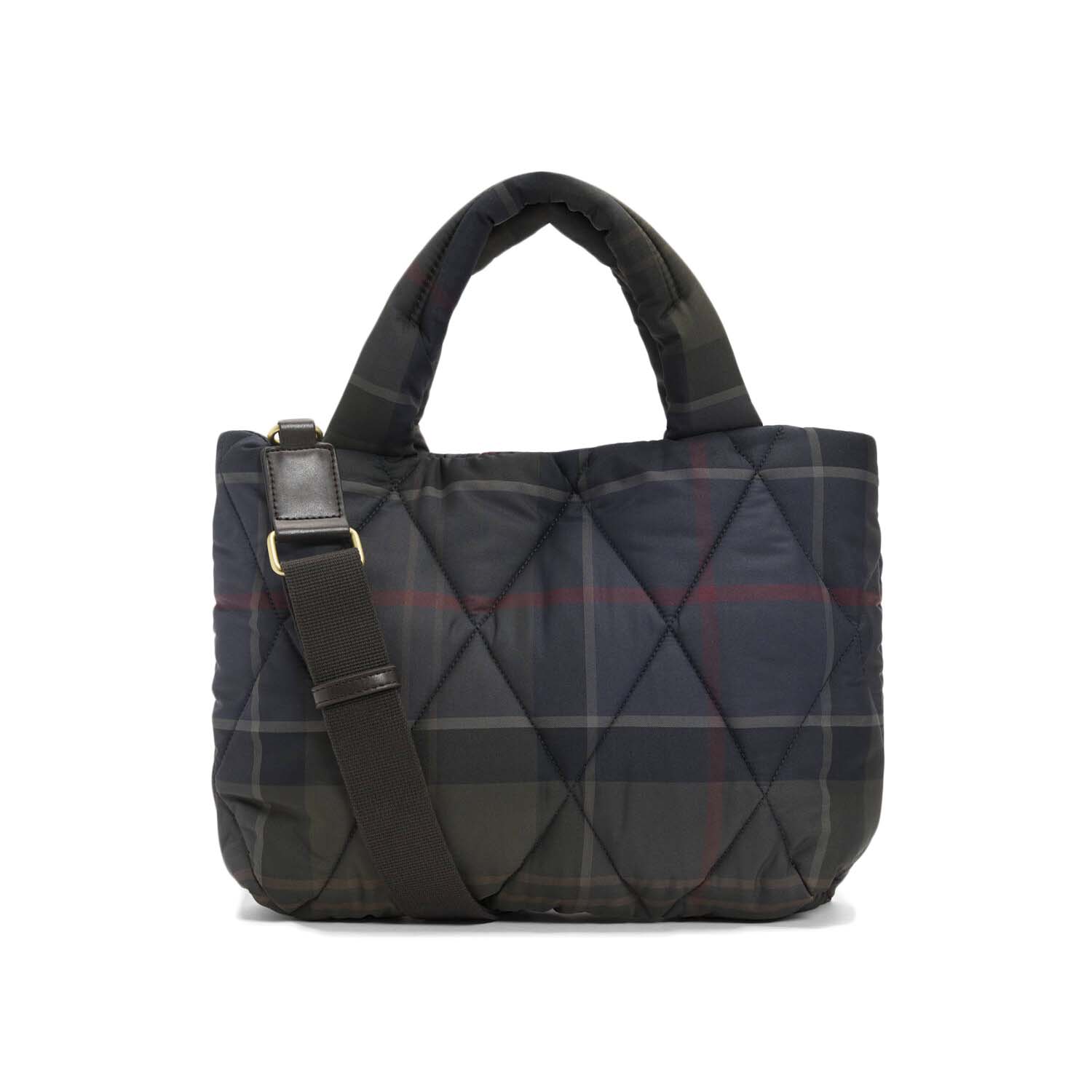 Barbour / TARTAN ARLENE MINI QUILTED TOTE BAG (Dk Green) 背面