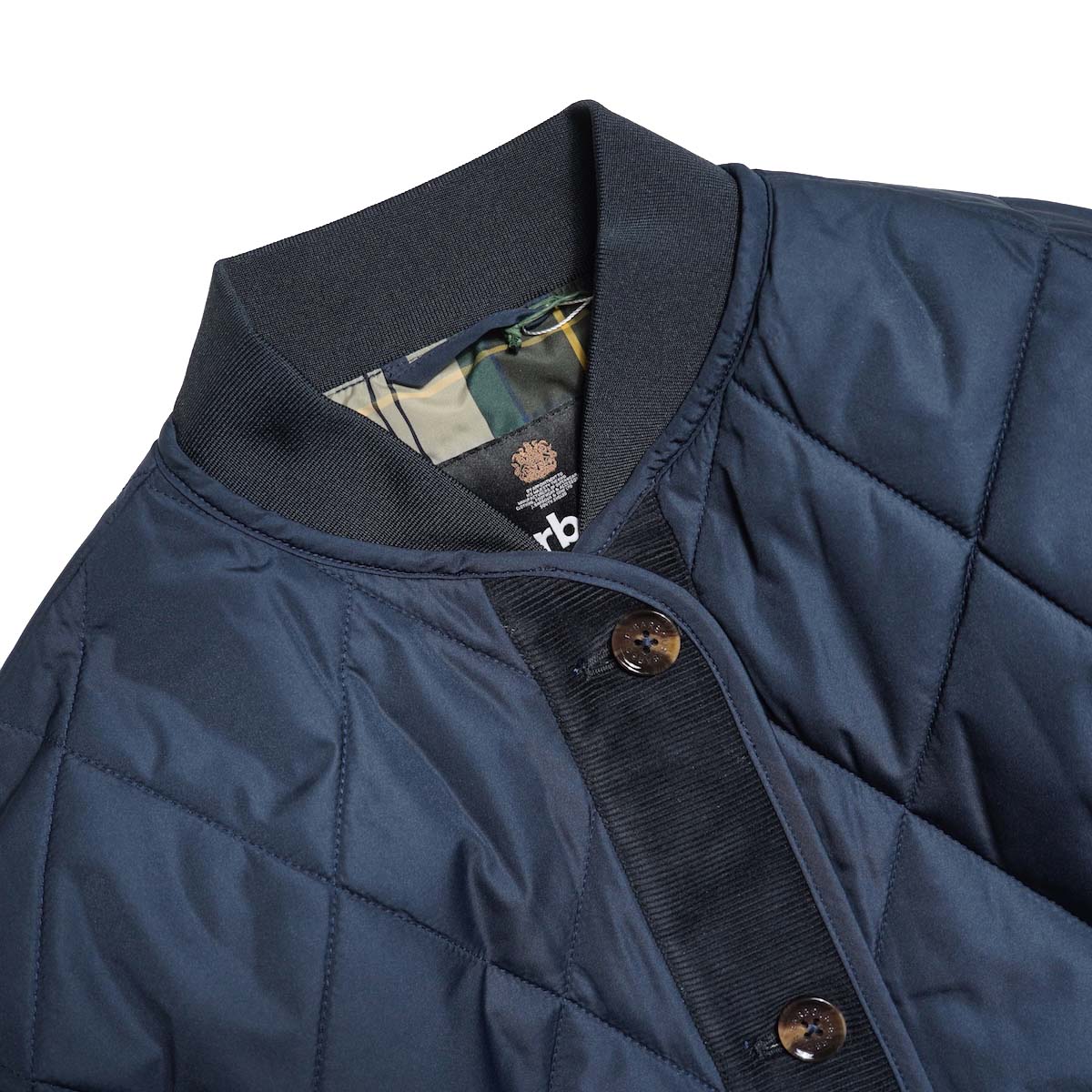 Barbour / ABERCORN QUILTED JACKET (Dk Navy / Ancient) 襟元