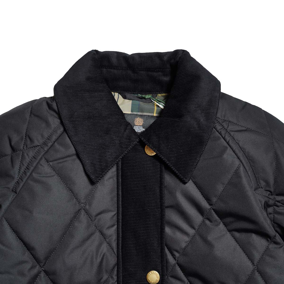 Barbour / KILNWICK QUILTED JACKET (Black) 襟元