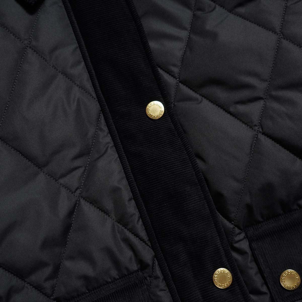 Barbour / KILNWICK QUILTED JACKET (Black) フロントボタン