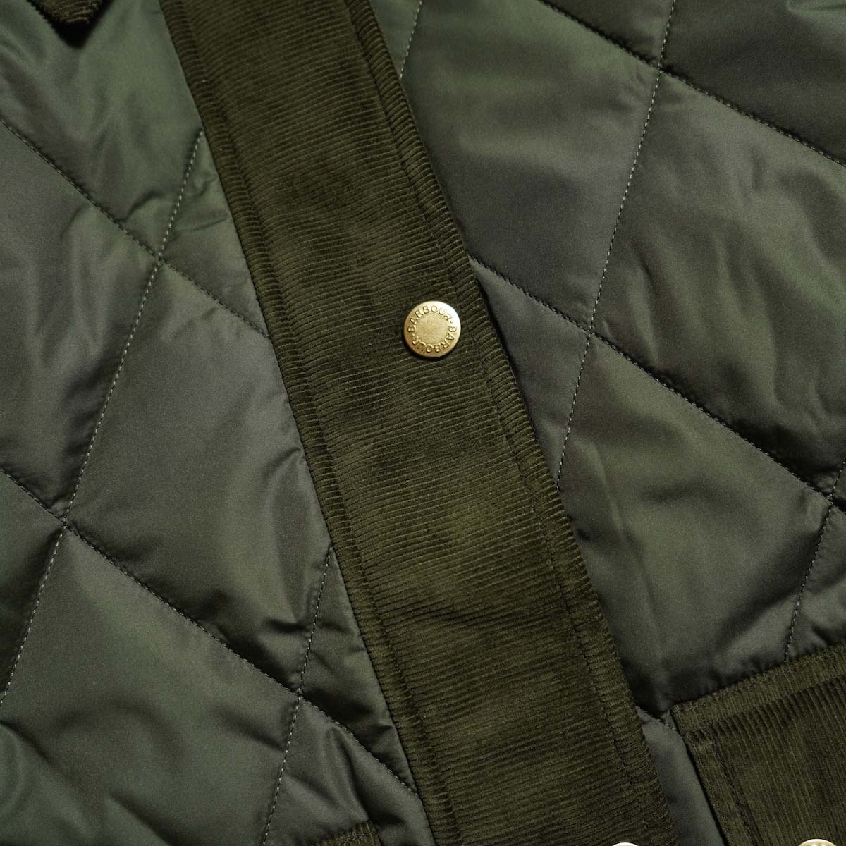 Barbour / KILNWICK QUILTED JACKET (Khaki) フロントボタン