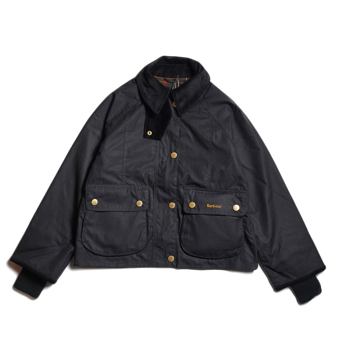 Barbour / CROPPED BEADNELL WAX JACKET (Black) 正面