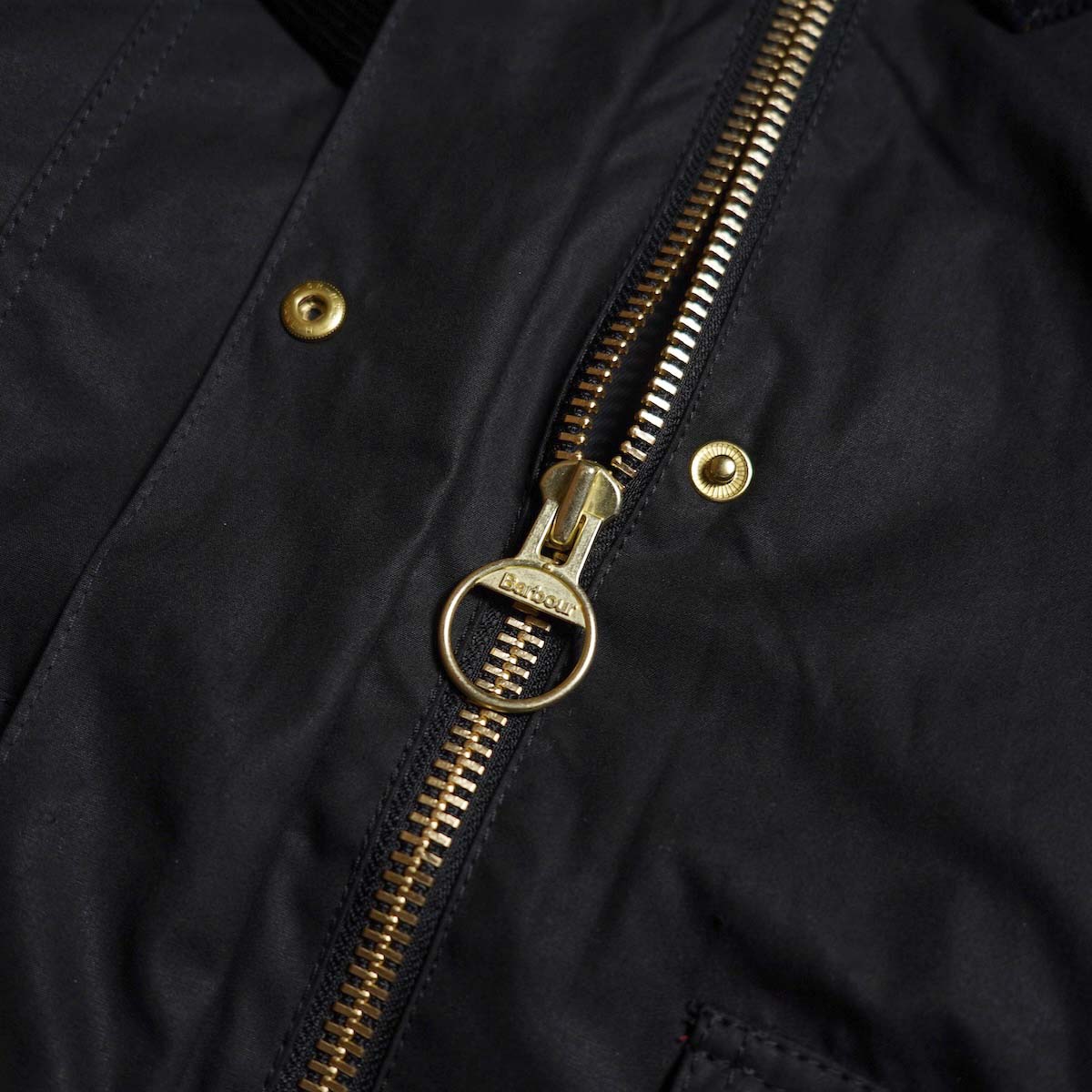Barbour / CROPPED BEADNELL WAX JACKET (Black) ファスナー