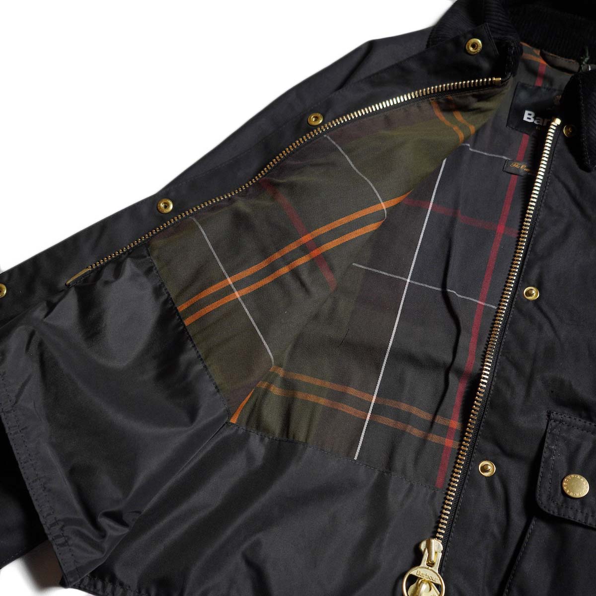 Barbour / CROPPED BEADNELL WAX JACKET (Black) 裏地
