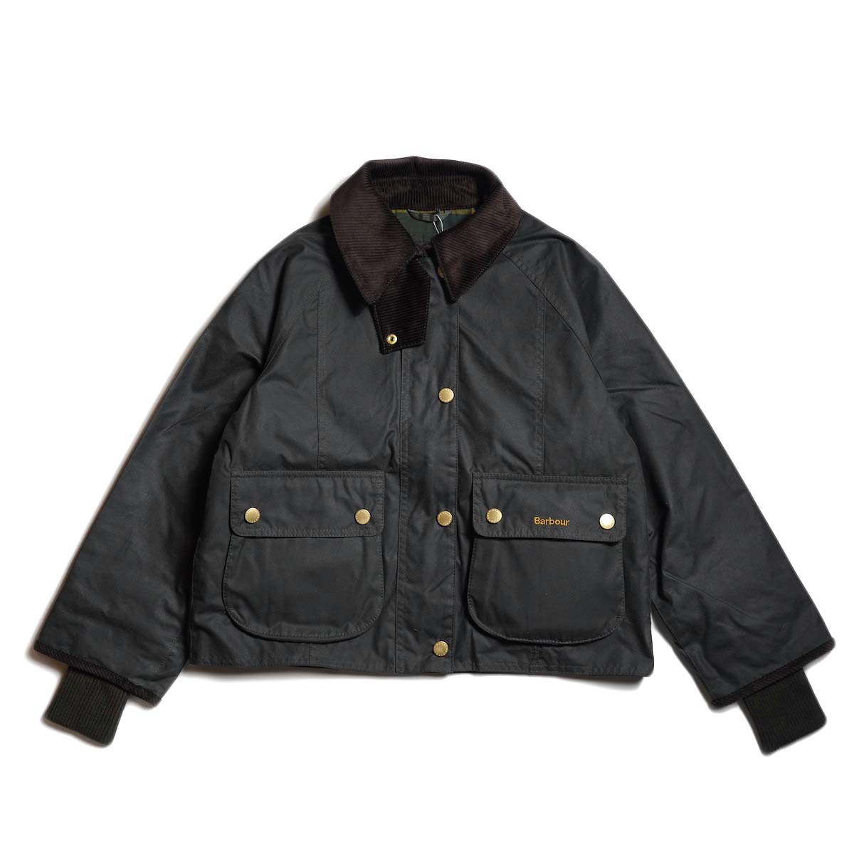 Barbour / CROPPED BEADNELL WAX JACKET (Sage Green) 正面