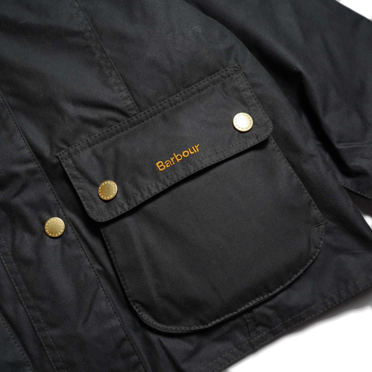 Barbour / CROPPED BEADNELL WAX JACKET (Sage Green) ポケット、刺繍