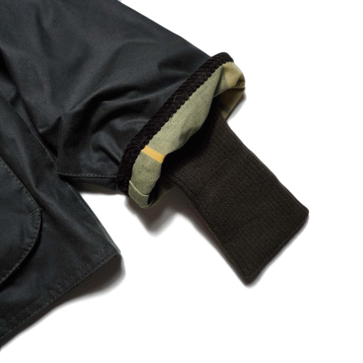 Barbour / CROPPED BEADNELL WAX JACKET (Sage Green) 袖リブ