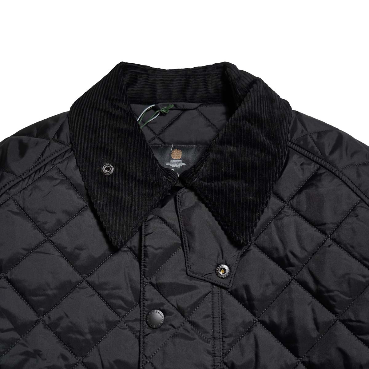 Barbour / OS TRANSPORT QUILTED JACKET (Black) 襟元