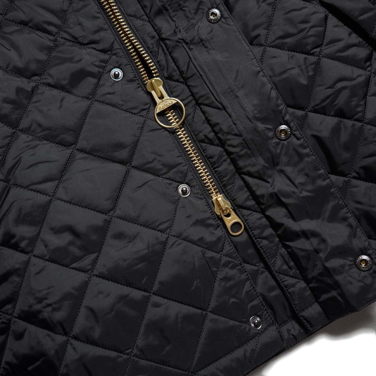 Barbour / OS TRANSPORT QUILTED JACKET (Black) ファスナー