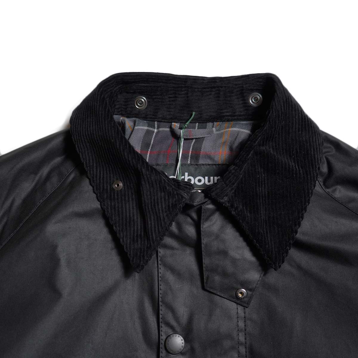 Barbour / OS TRANSPORT WAX JACKET (Black) 襟元