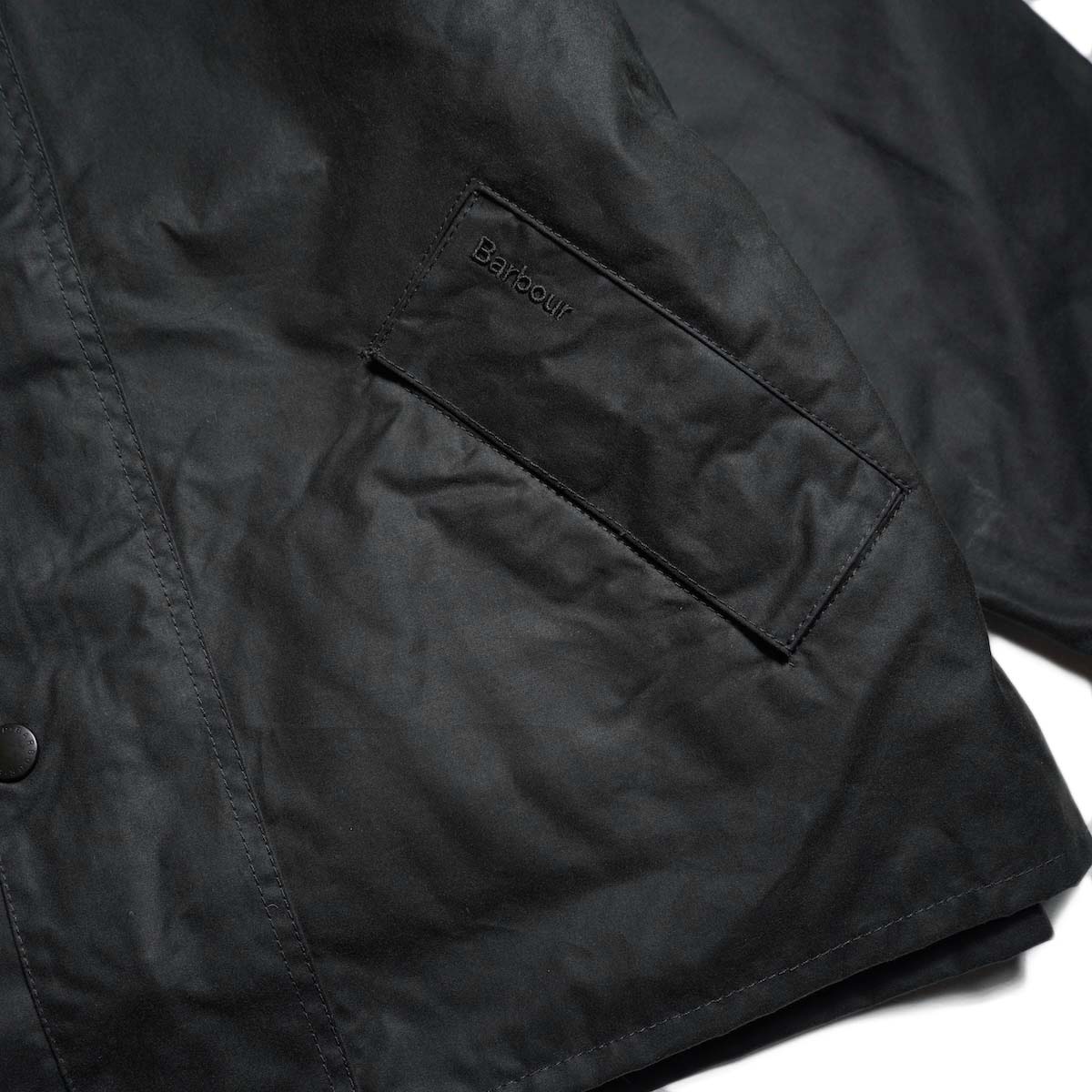 Barbour / OS TRANSPORT WAX JACKET (Sage Green) ポケット、刺繍