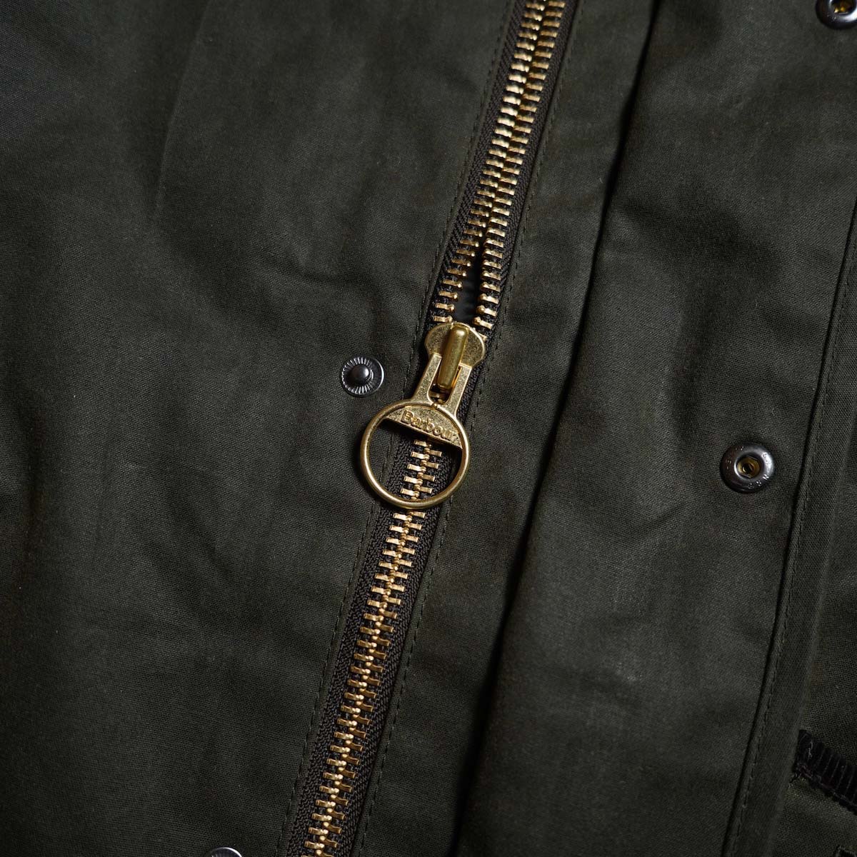 Barbour / LIDDESDAIE WAX SHORT JACKET (Sage Green) ファスナー
