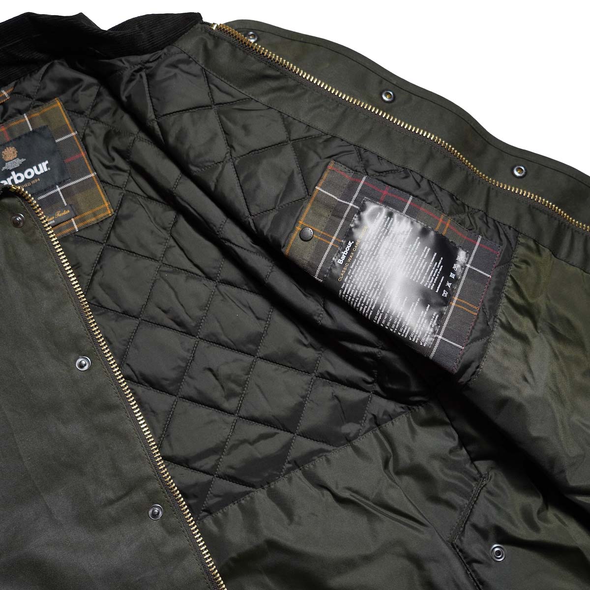 Barbour / LIDDESDAIE WAX SHORT JACKET (Sage Green) 裏地
