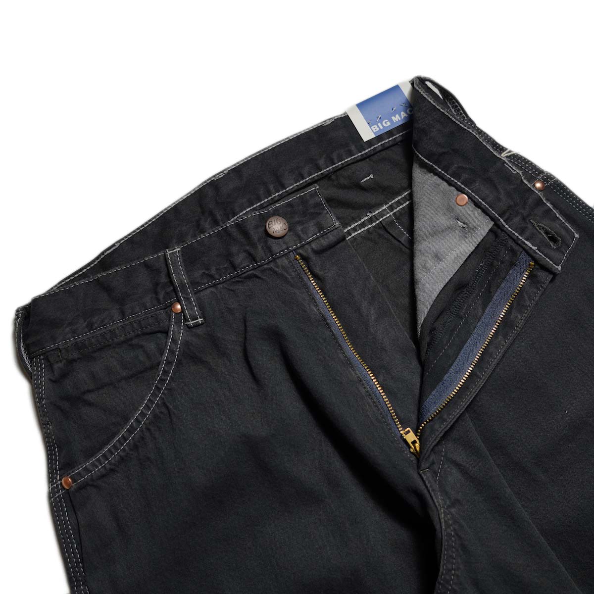 BIG MAC / DENIM PAINTER PANTS (Black Dye) ファスナー
