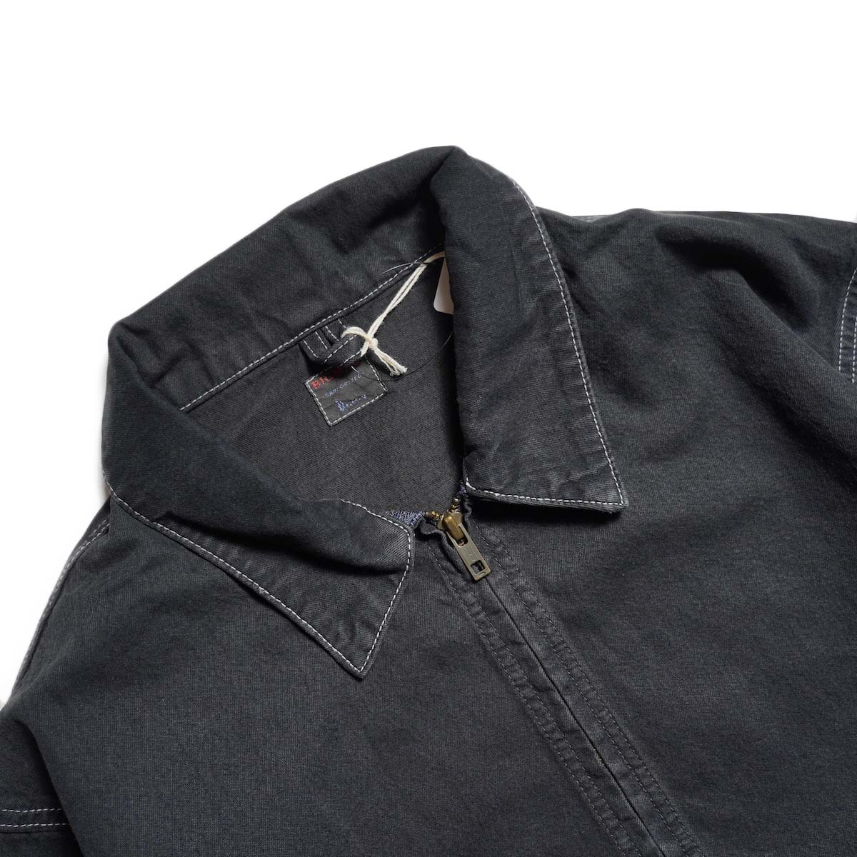 BIG MAC / LIGHT DENIM WORK JACKET (Black Dye) 襟元