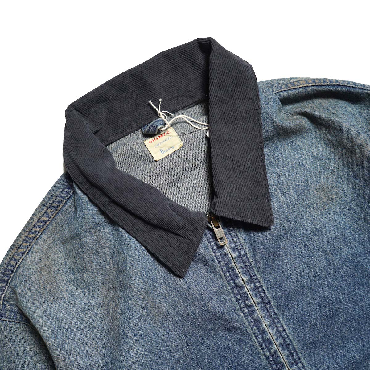 BIG MAC / LIGHT DENIM WORK JACKET (Vuntage) 襟元