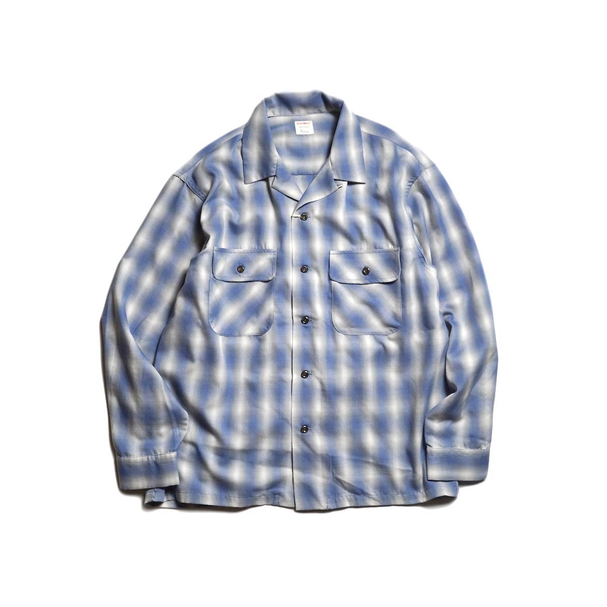 BIG MAC / OPEN COLLAR L/S SHIRTS - T/C (Blue)