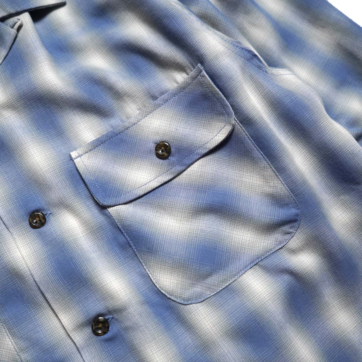 BIG MAC / OPEN COLLAR L/S SHIRTS - T/C (Blue)