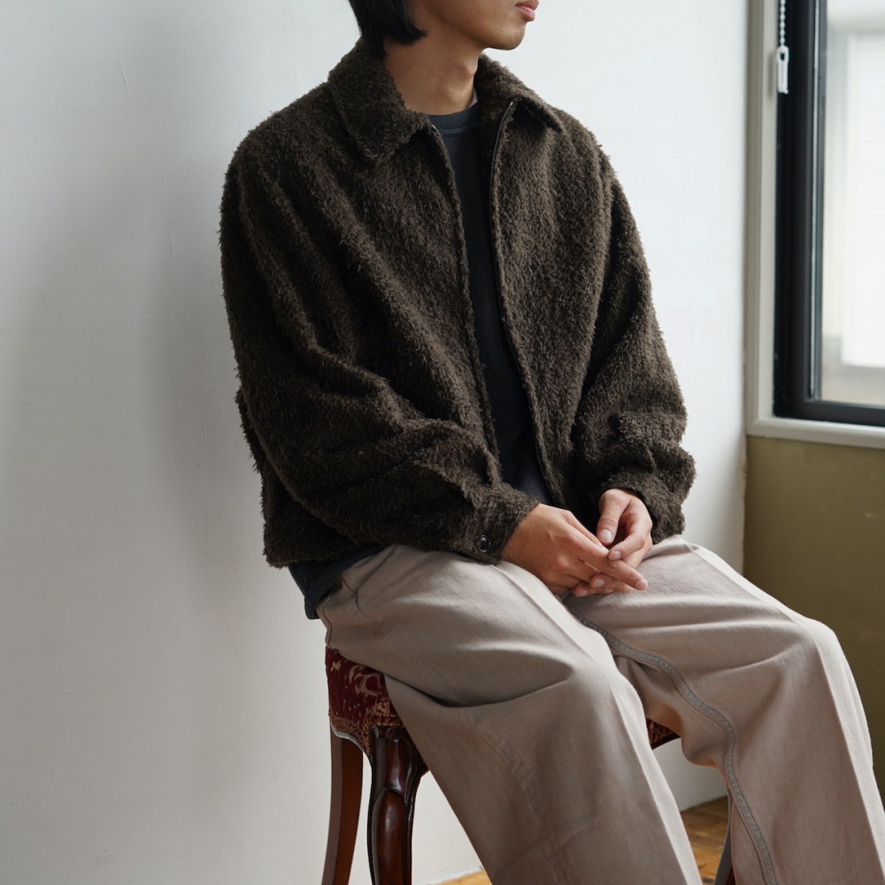 blurhms / Brushed Wool Zip Short Jacket (Hether Brown)