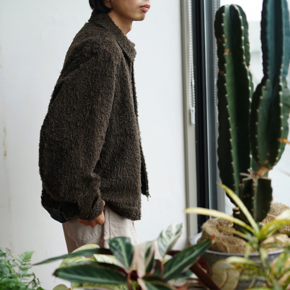 blurhms / Brushed Wool Zip Short Jacket (Hether Brown) blurhms / Brushed Wool Zip Short Jacket (Hether Brown)