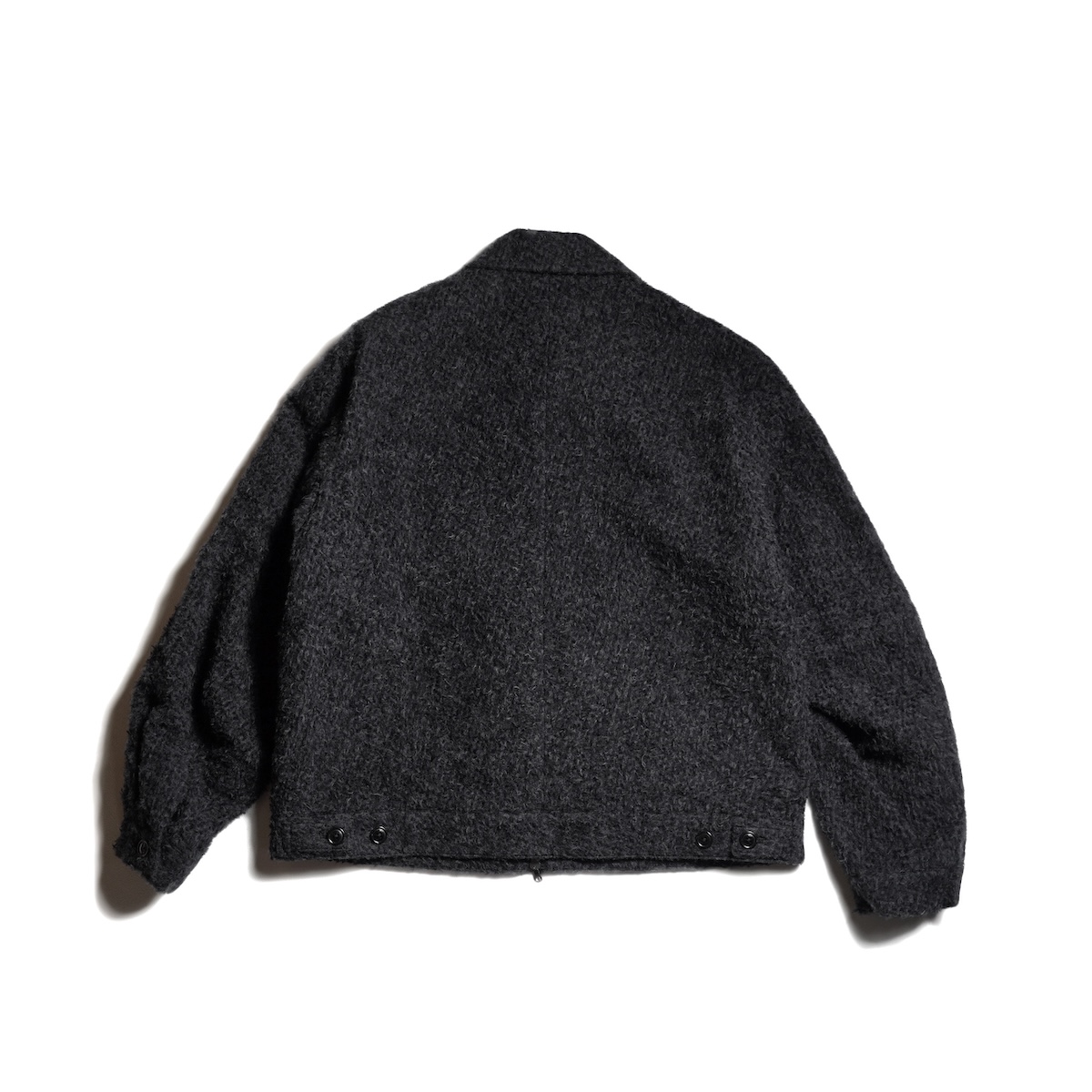 blurhms / Brushed Wool Zip Short Jacket (Hether Charcoal)