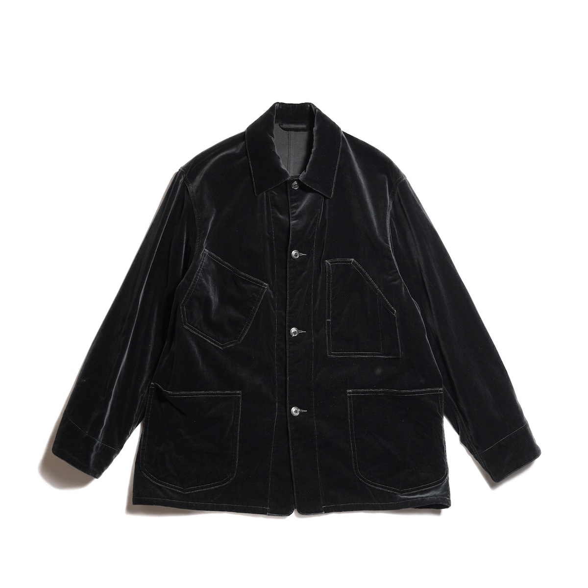 blurhms ブラームス ネイビー 作務衣　カーディガン blurhms[ブラームス] C/NAPP Border Collared Harf-zip