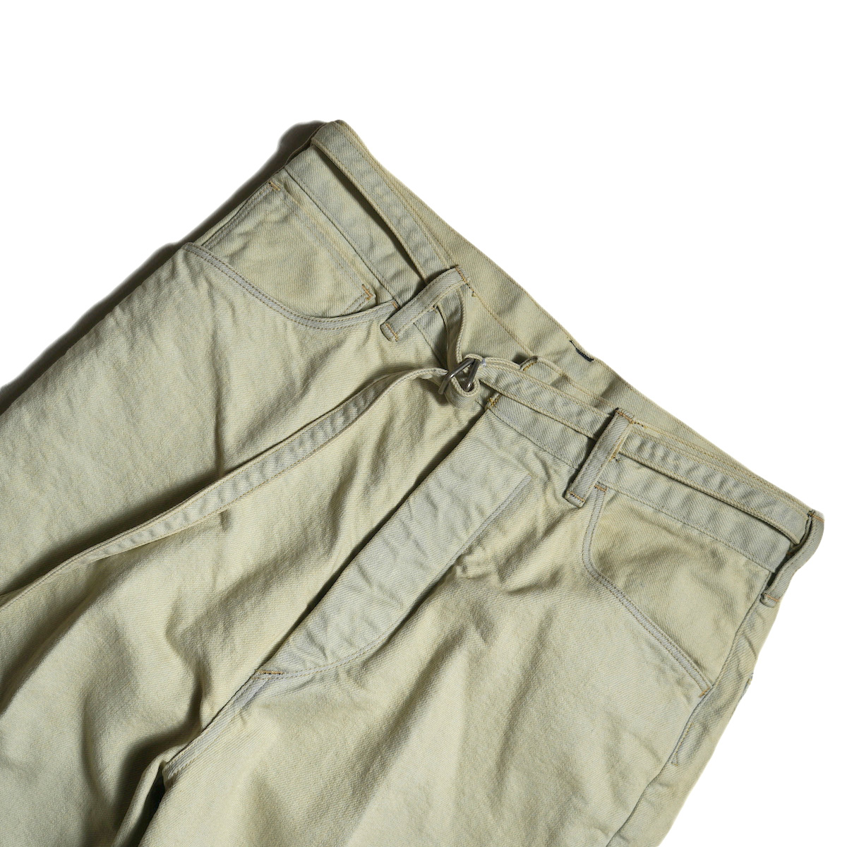 blurhms / 12.9oz Denim Narrow Belted Pants (Mint Over dye)