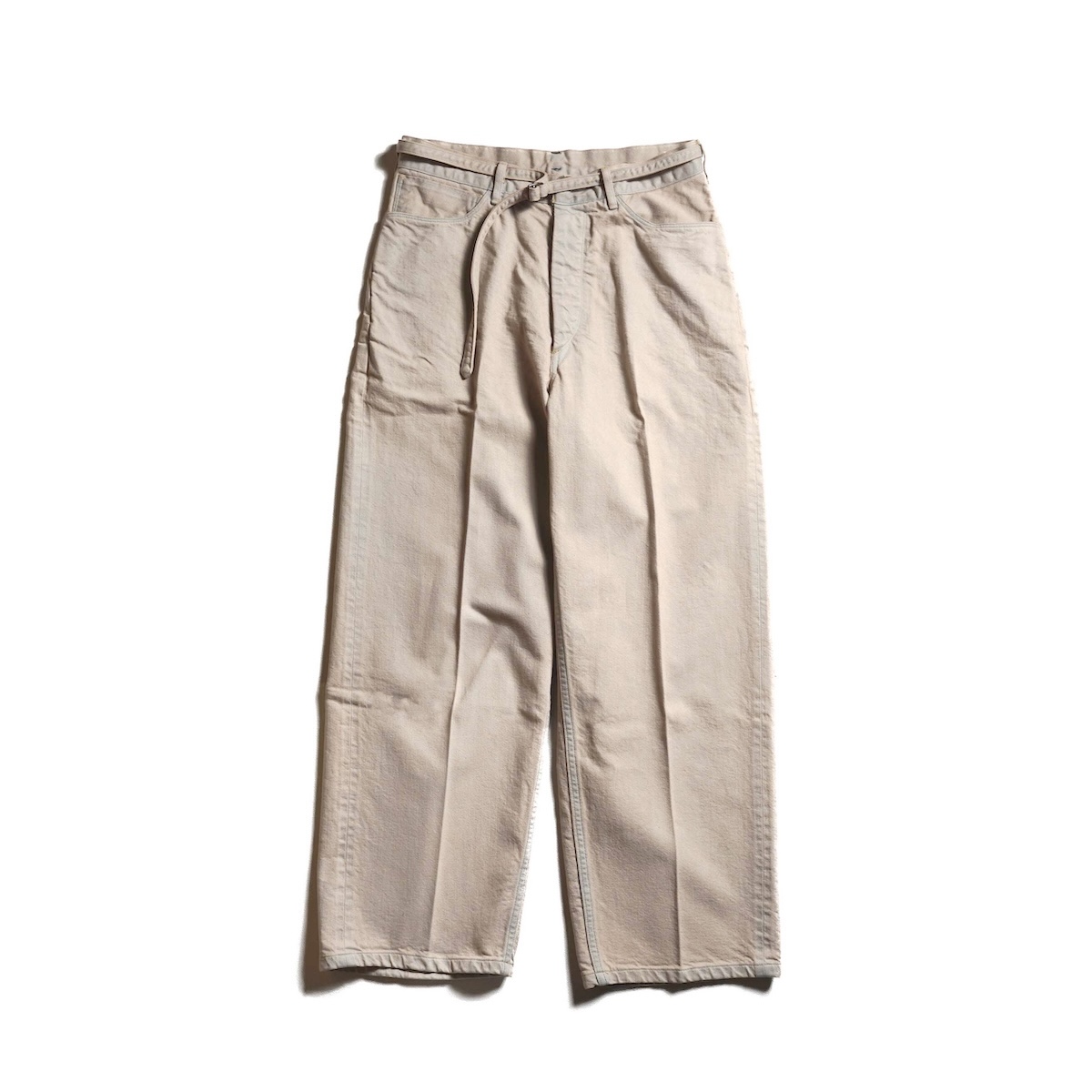 blurhms / 12.9oz Denim Narrow Belted Pants (Rose Overdye)