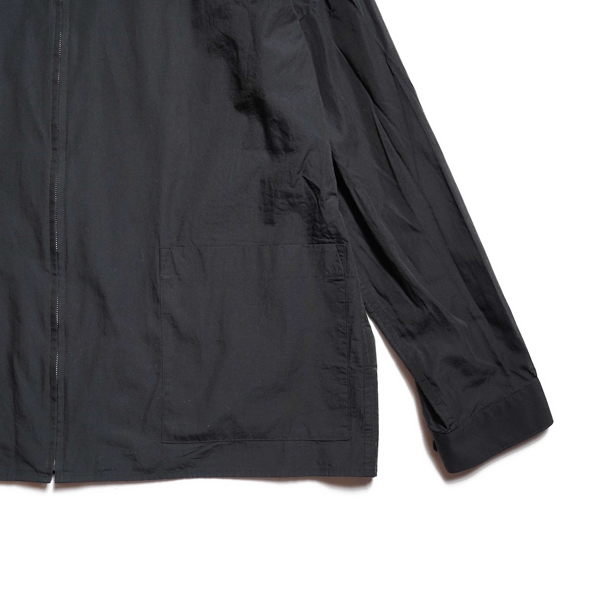 blurhms / Chambray Zip Shirt (Black)