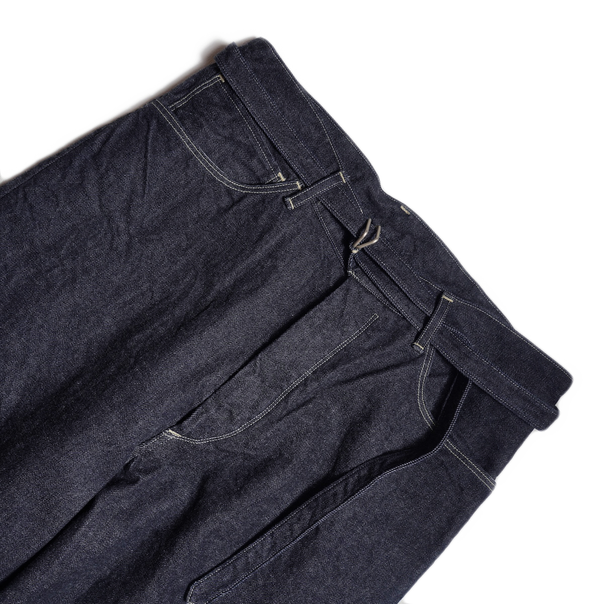 blurhms / 12.9oz Denim Bias Belted Pants (Indigo)