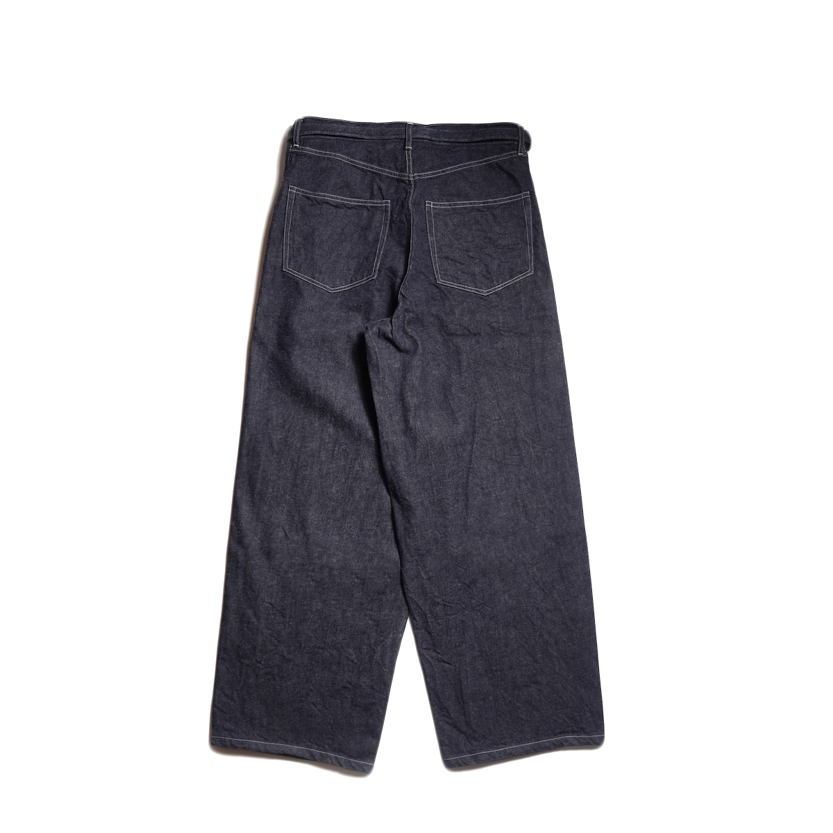 blurhms / 12.9oz Denim Bias Belted Pants (Indigo)