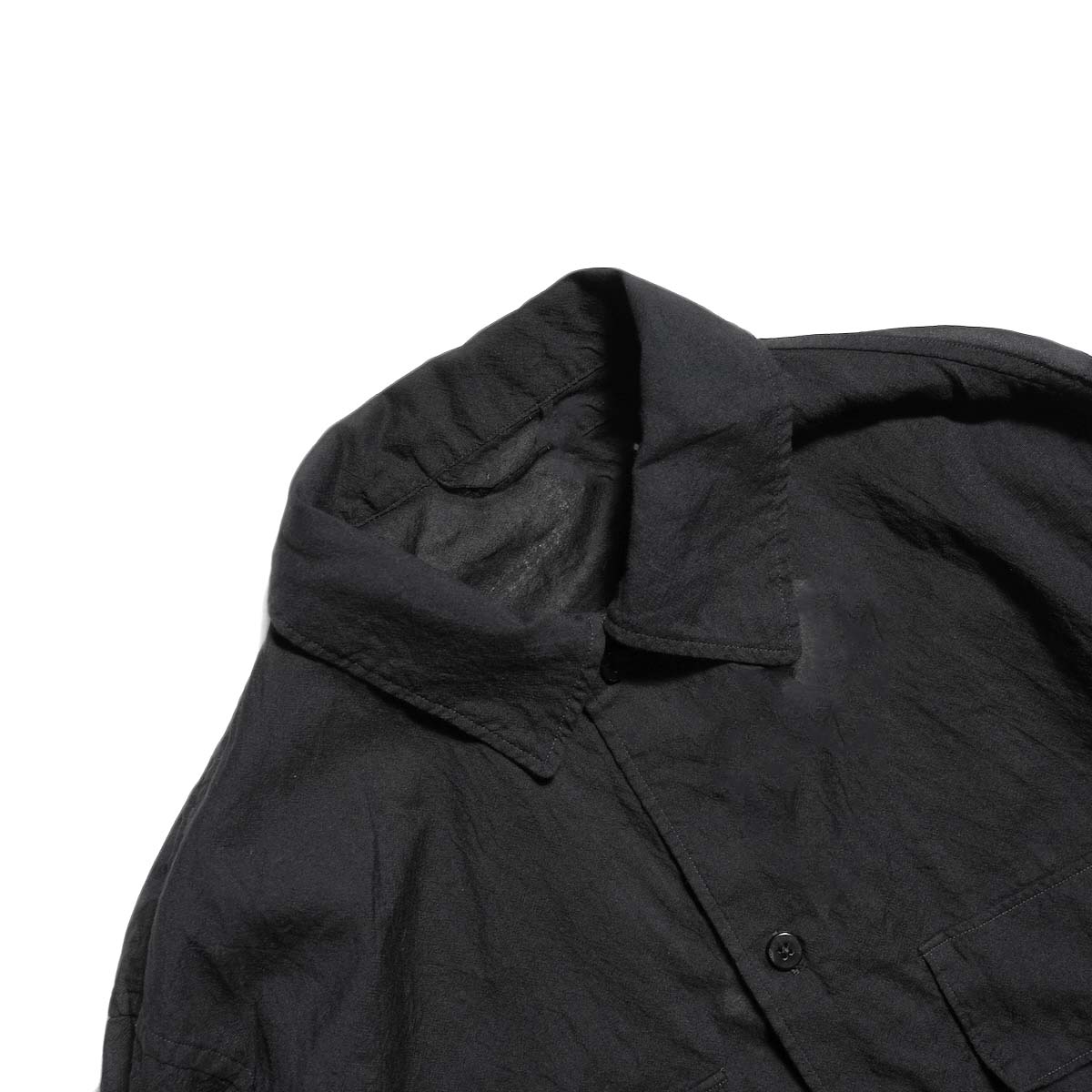 blurhms / Silk-Co Voile Military Shirt (Black)