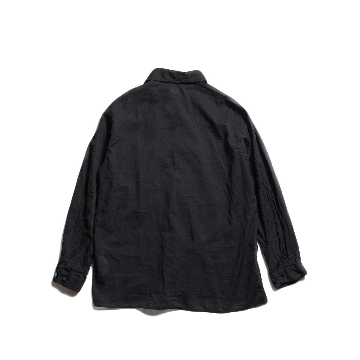 blurhms / Silk-Co Voile Military Shirt (Black)