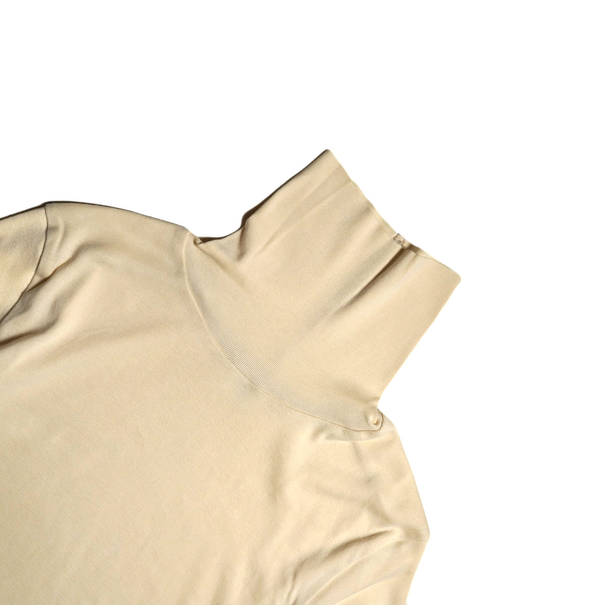 blurhms ROOTSTOCK/ Silk Cotton Rib Turtle-Neck L/S (Ivory) ネック