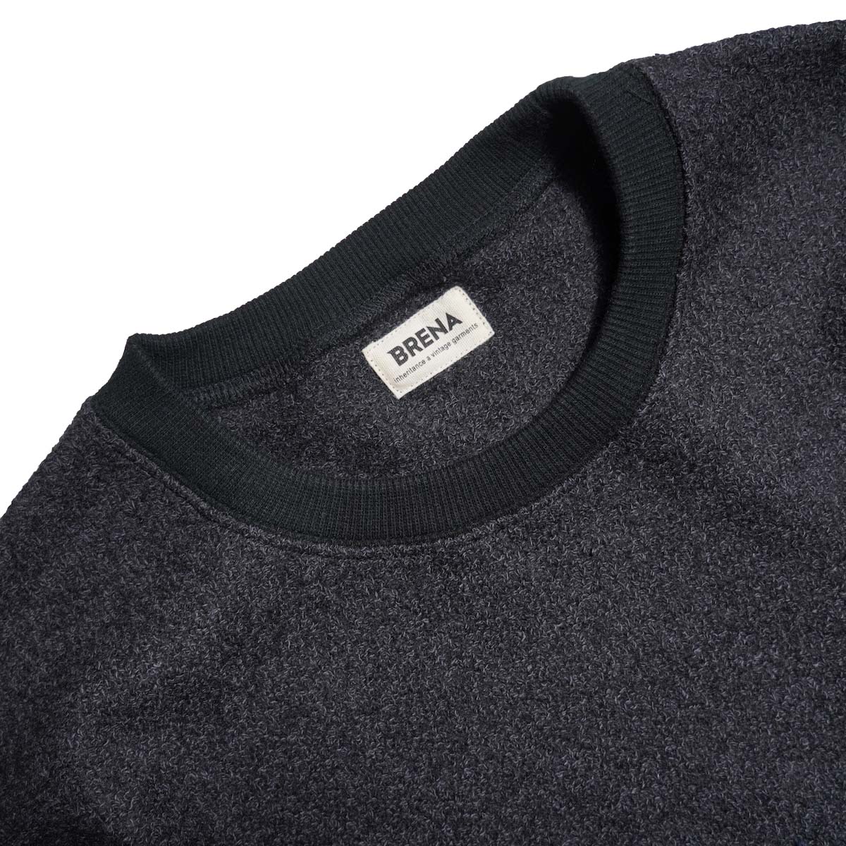 BRENA / CREW - BEL&CO CW BOUCLE MIX (Charcoal) ネック