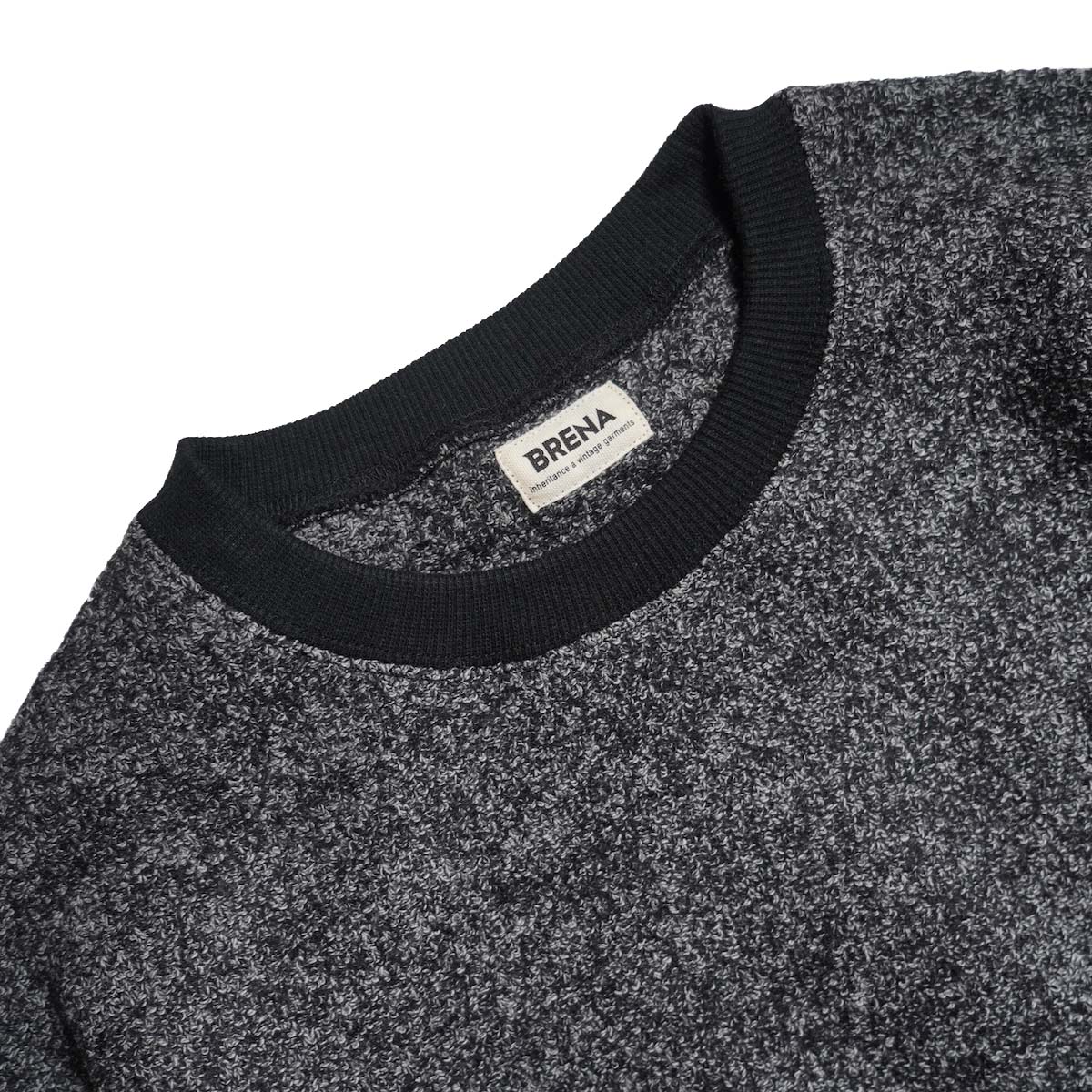 BRENA / CREW - BEL&CO CW BOUCLE MIX (Gray) ネック