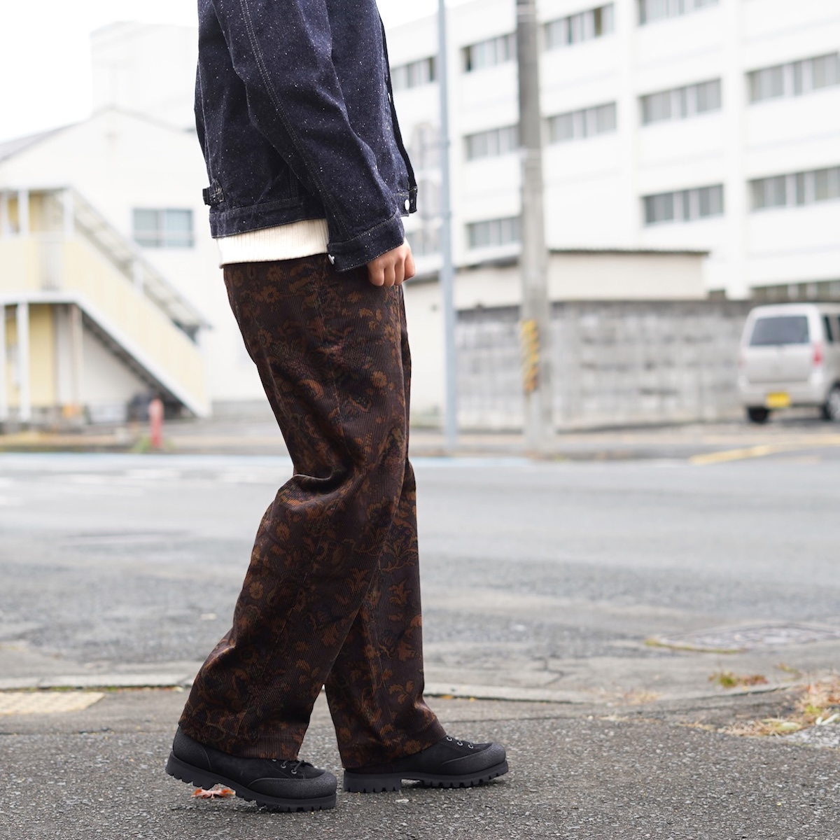 BRENA / Draw String Pants - 8W Botanical Print Cole (Navy)