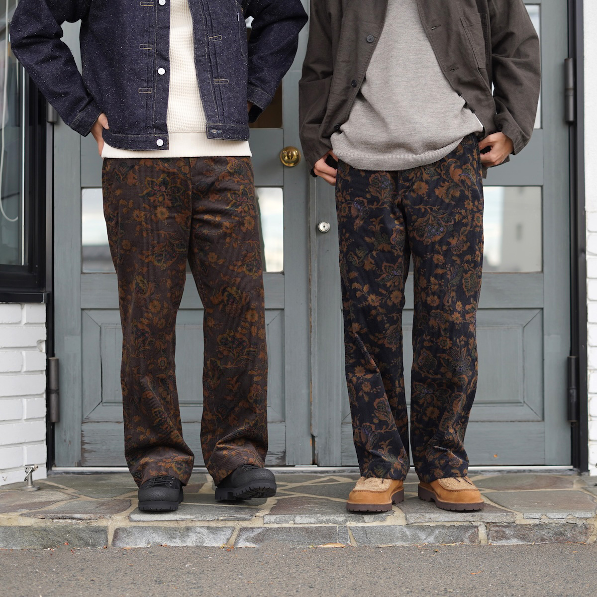 BRENA / Draw String Pants - 8W Botanical Print Cole (Navy)