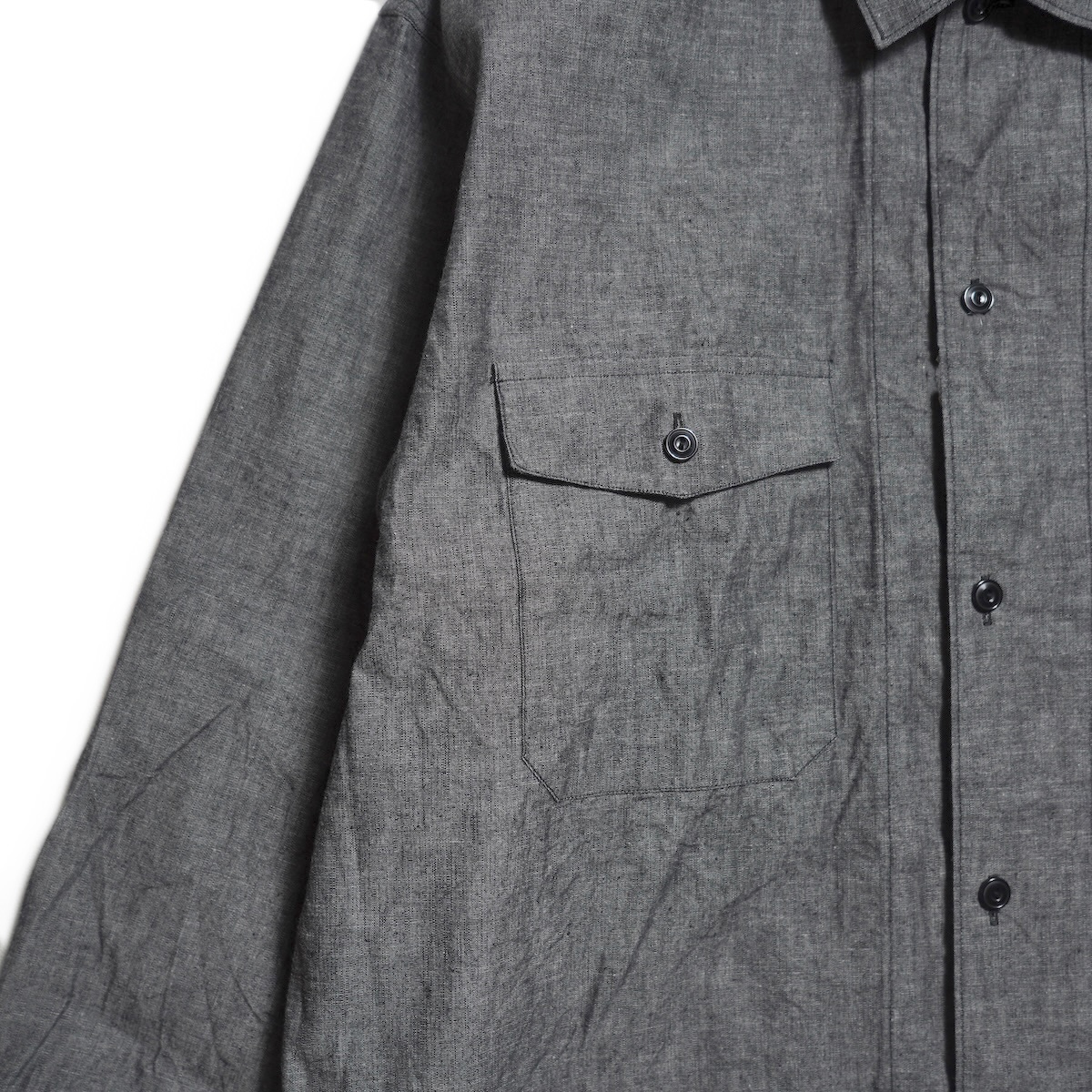 BRENA / FLAP - VINTAGE FRENCH CHAMBREY (Black) フラップポケット