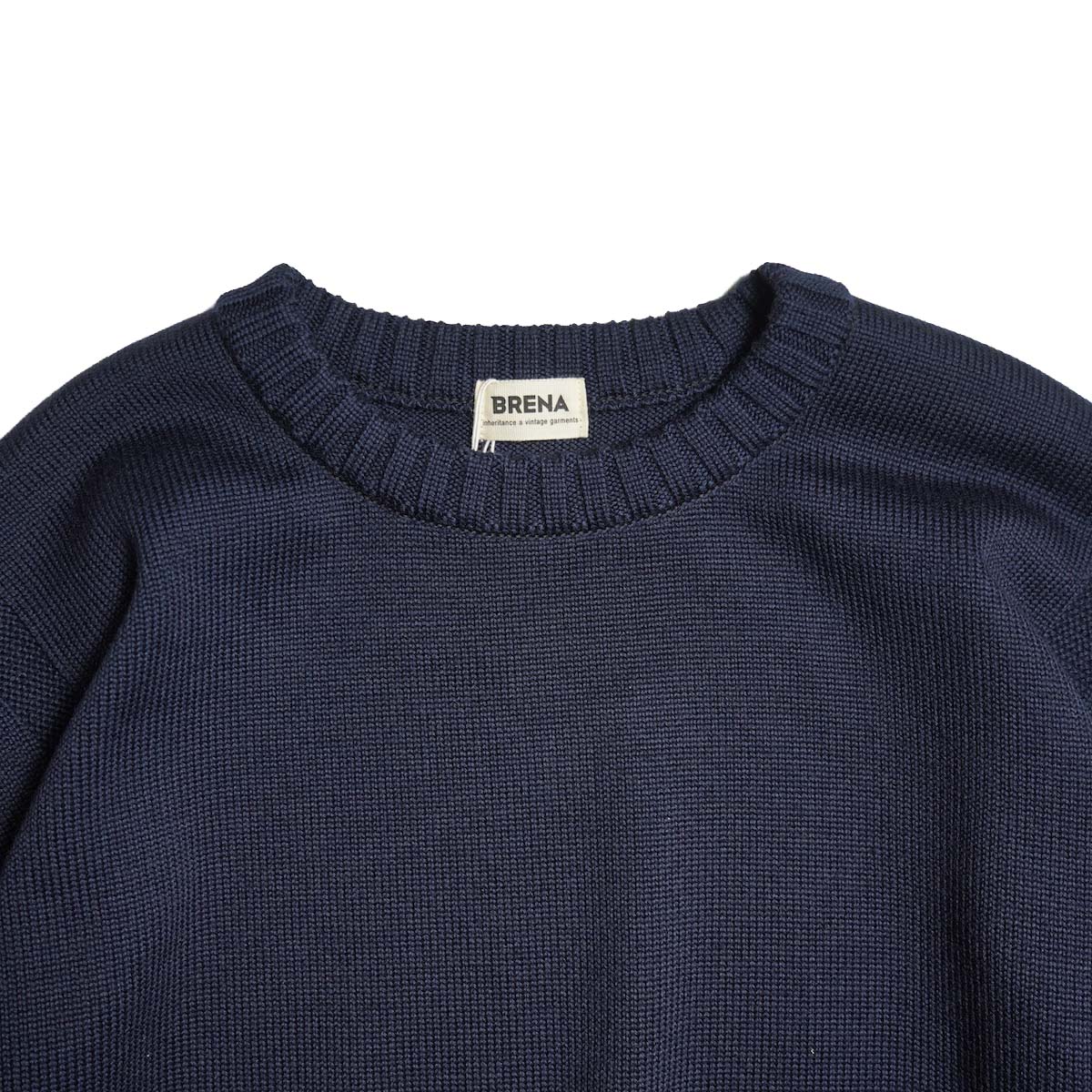 BRENA / PECHEUR - NEW ZEALAND MERINO (Dark Navy) ネック