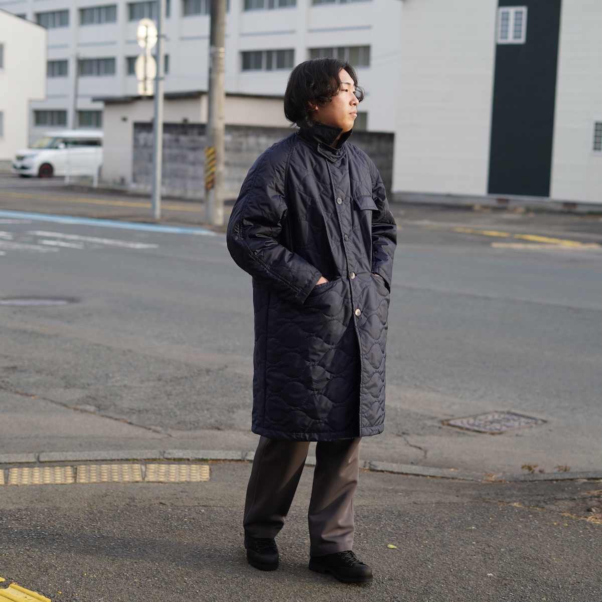 BRENA / RIVER ONCLE COAT (Black × Navy)