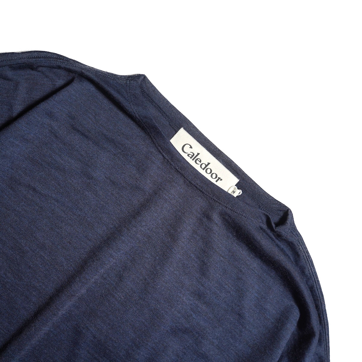CALEDOOR / Merino Wool Long-Sleeve T-Shirt (Light Navy) ネック