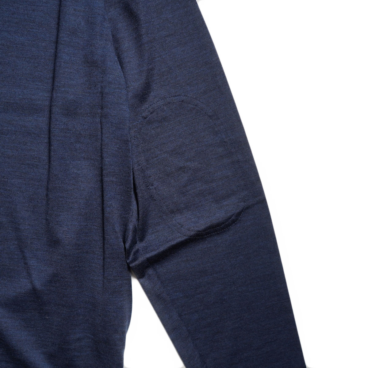 CALEDOOR / Merino Wool Long-Sleeve T-Shirt (Light Navy) エルボーパッチ