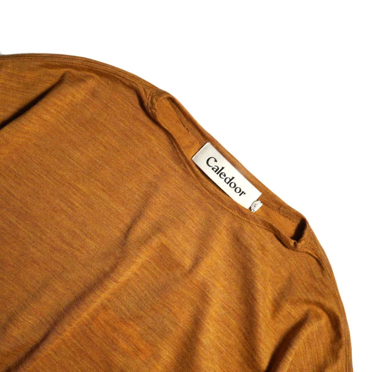 CALEDOOR / Merino Wool Long-Sleeve T-Shirt (Orange) ネック