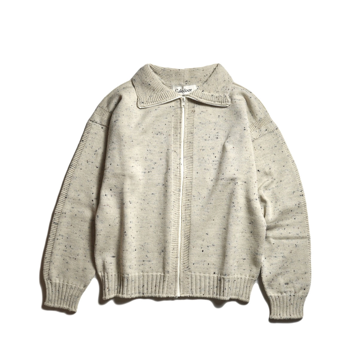 CALEDOOR / Merino Wool zip-up jumper Made by GUERNSEY WOOLLENS (Nepp De Nieve) 正面