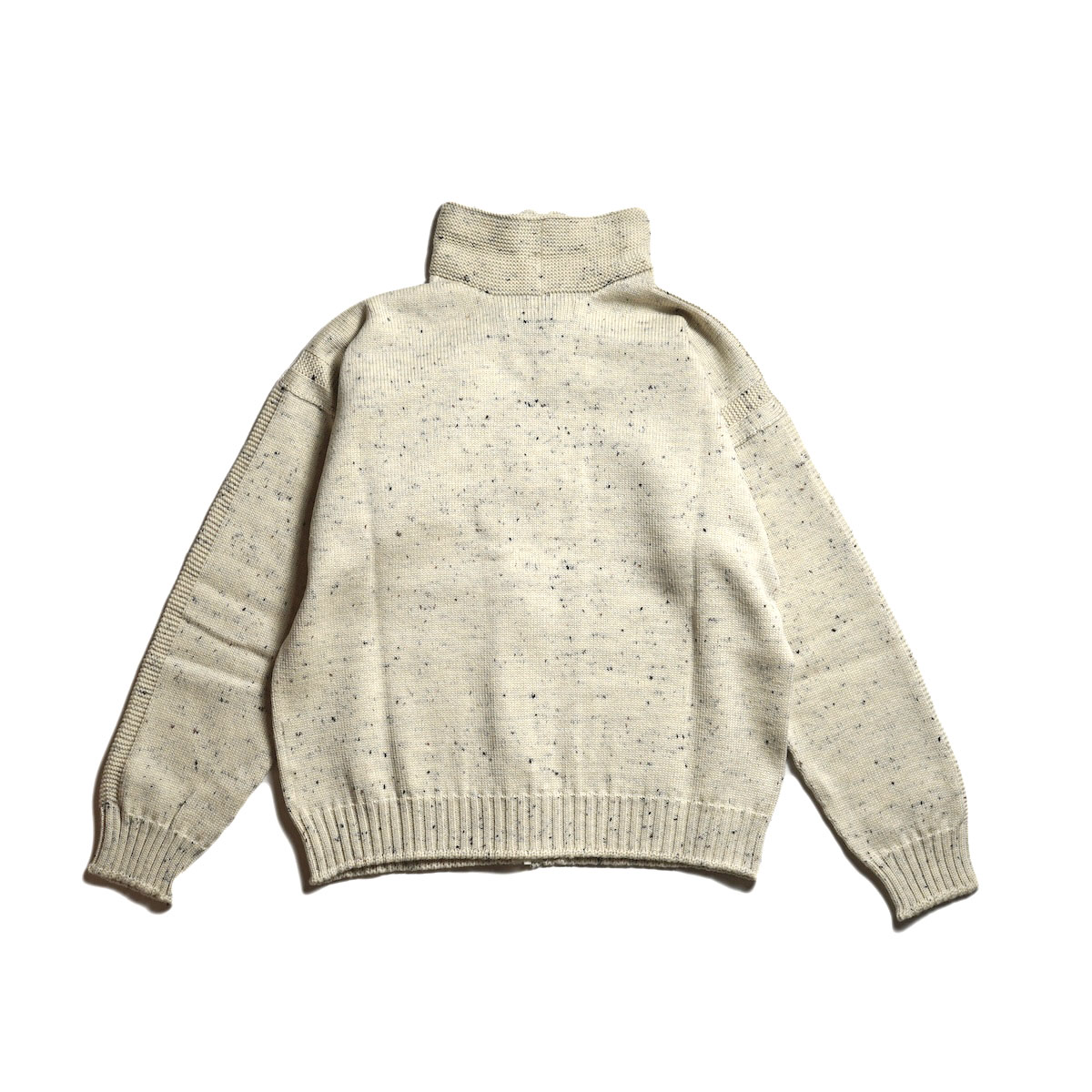 CALEDOOR / Merino Wool zip-up jumper Made by GUERNSEY WOOLLENS (Nepp De Nieve) 背面